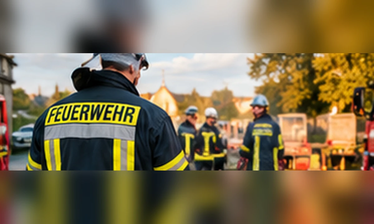 Illustration: Angehörige der freiwilligen Feuerwehr bei einem Einsatz